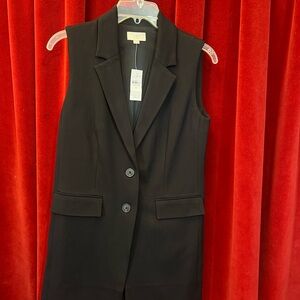 LOFT Black Open-Front Vest